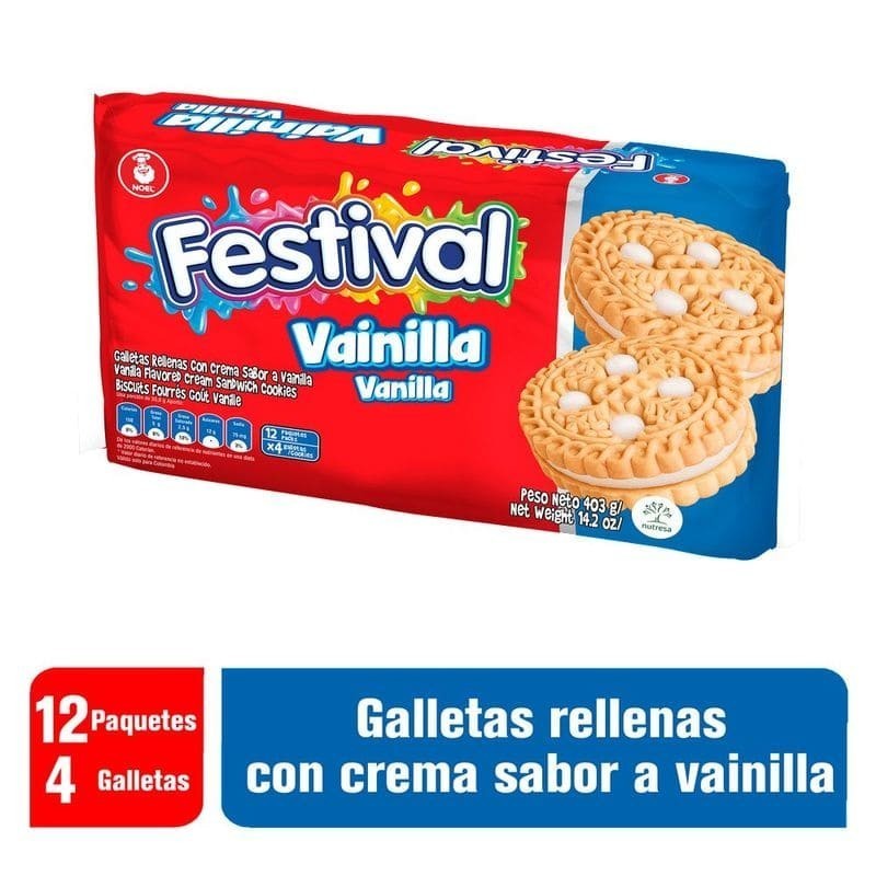 GALLETA FESTIVAL VAINILLA PEQUEÑA X 12 GR