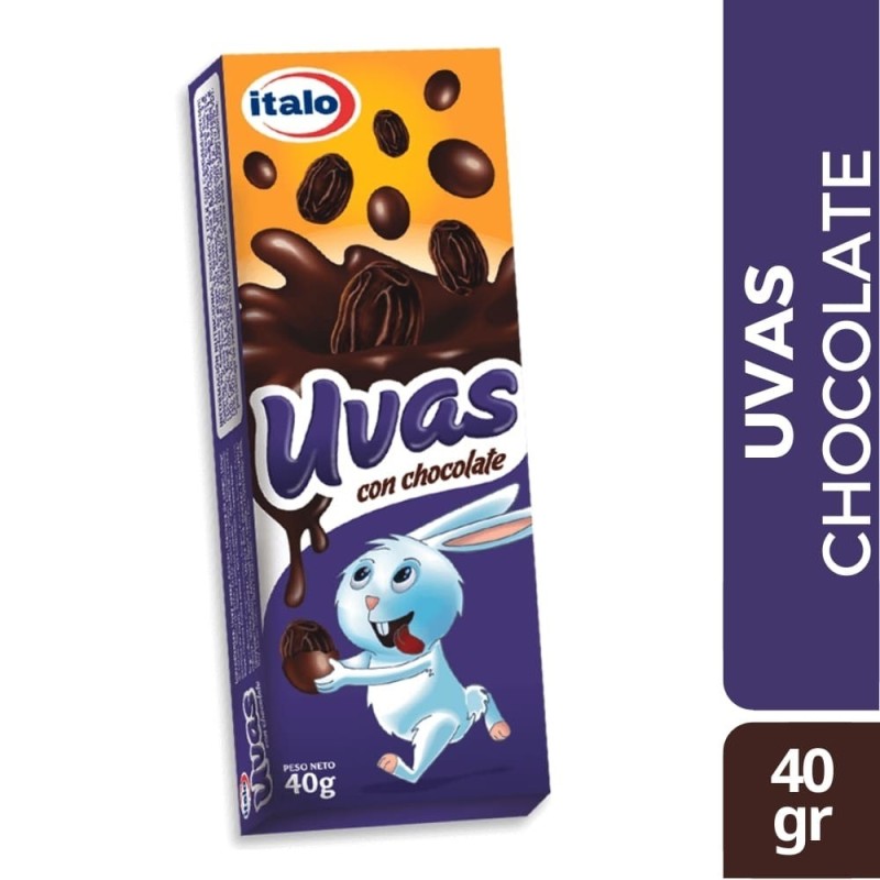 UVAS CUBIERTAS CON CHOCOLATE ITALO X 40 GR