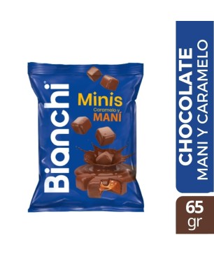 BIANCHI CHOCOSNACKS MINI CARAMELO MANI CHOCOLATE X 65 GR