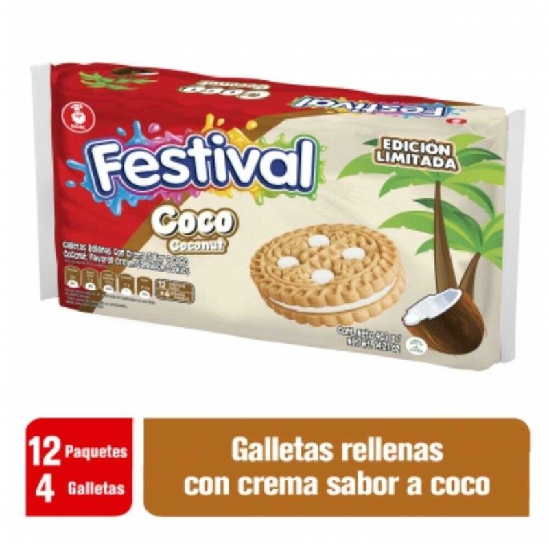 GALLETA FESTIVAL COCO PEQUEÑA X 12 GR