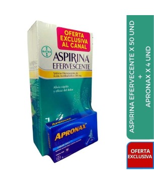 OFERTA EXCLUSIVA ASPIRINA EFERVECENTES X 50 UND + CAFIASPIRINA X 36 UND