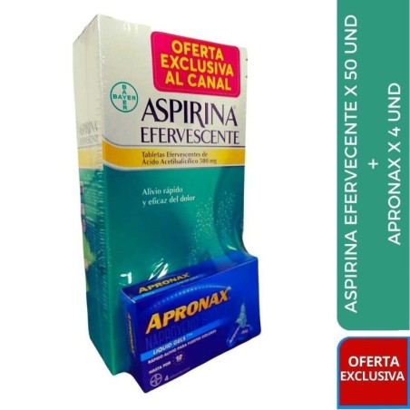 OFERTA EXCLUSIVA ASPIRINA EFERVECENTES X 50 UND + CAFIASPIRINA X 36 UND