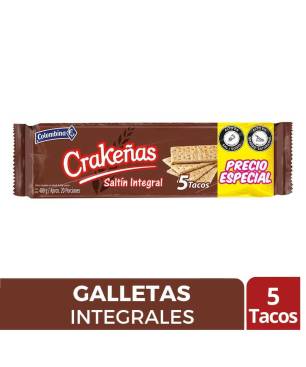 GALLETAS CRAKEÑAS INTEGRAL SALTIN x 5 TACO