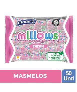 MASMELOS MILLOWS CREAM INDIVIDUAL X 50 UND CJ X 8 UND