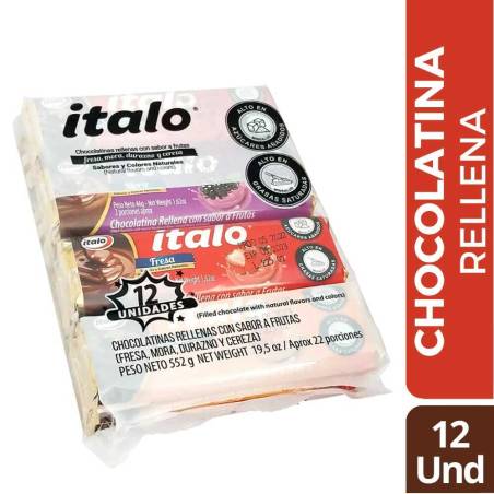 CHOCOLATE RELLENO SURTIDO MEDIANO ITALO X 12 UND CJ X 26 UND