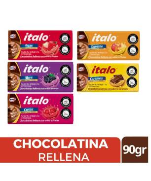 CHOCOLATE RELLENO SURTIDO GRANDE ITALO X 90 GR X 10 UND CJ X 11 UND