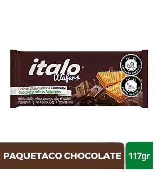 GALLETA PAQUETACO CHOCOLATE ITALO X 117 GR CJ 48 UND