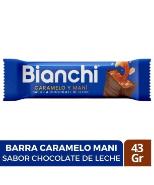 BIANCHI EN BARRA XL CARAMELO MANI SABOR A CHOCOLATE X 43 GR CJ X UND