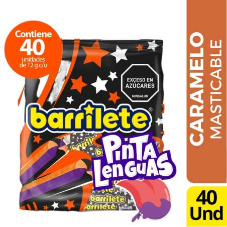 CARAMELO BARRILETE PINTA LENGUAS X 40 UND CJ X 18 UND